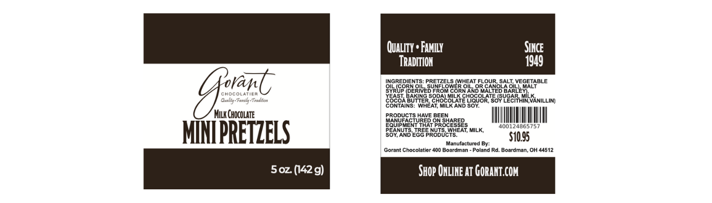 Mini Chocolate Covered Pretzels / CASE 36 units