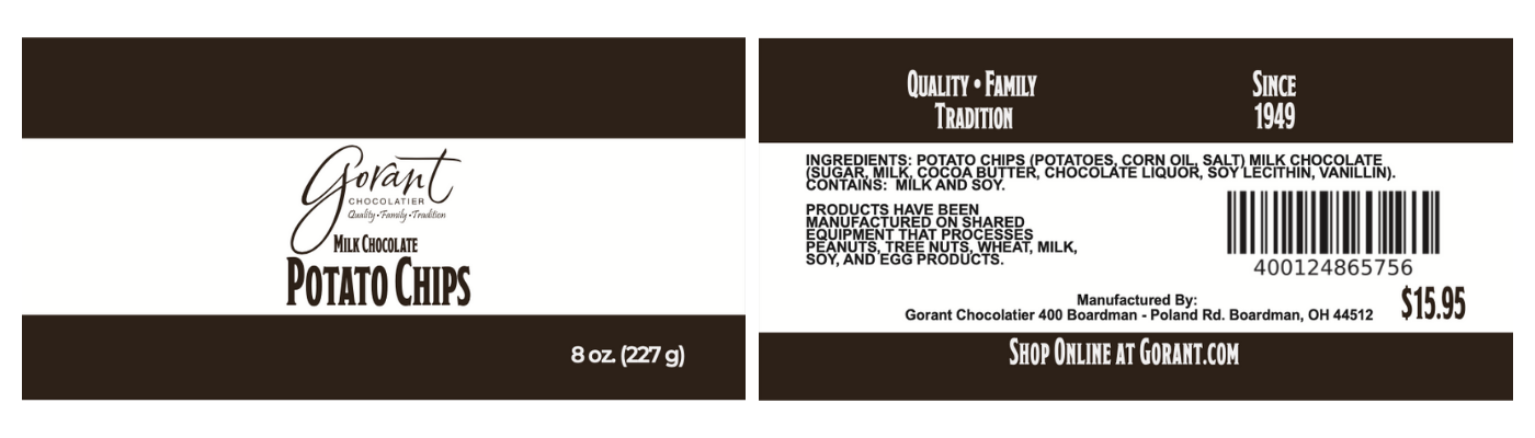 Chocolate Covered Potato Chips / CASE 15 units