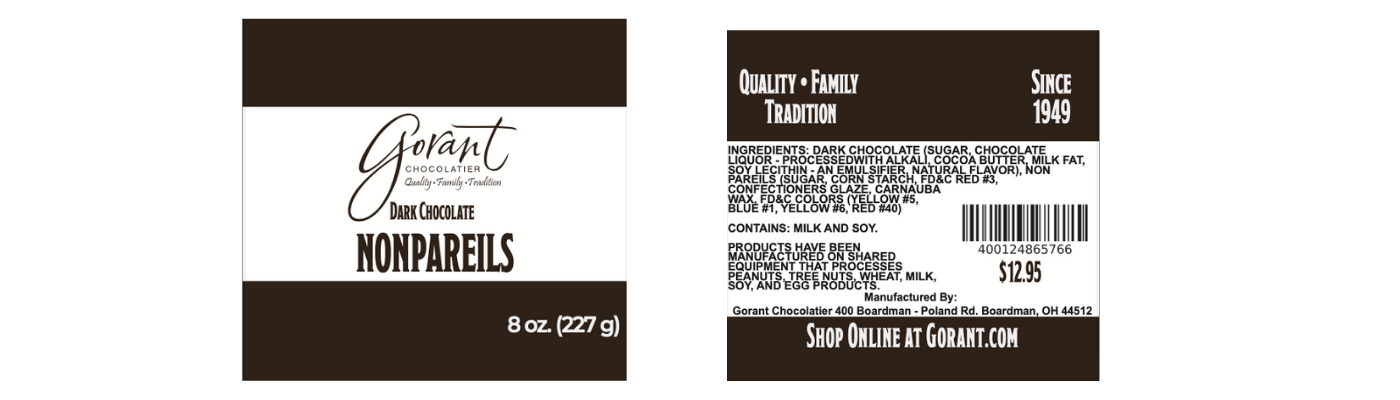 Dark Chocolate Nonpareils / CASE 36 units